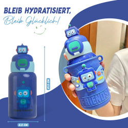 Kinder Thermo Trink Flasche Auslaufsicher 450ml Edelstahl Schule Kindergarten