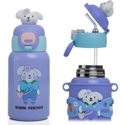 Kinder Thermo Trink Flasche Auslaufsicher 450ml Edelstahl Schule Kindergarten