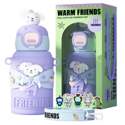 Kinder Thermo Trink Flasche Auslaufsicher 450ml Edelstahl Schule Kindergarten